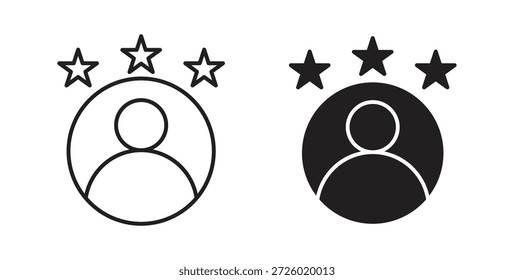 Símbolo del Vector de los iconos de la lealtad del Cliente con el trazo editable y las versiones planas