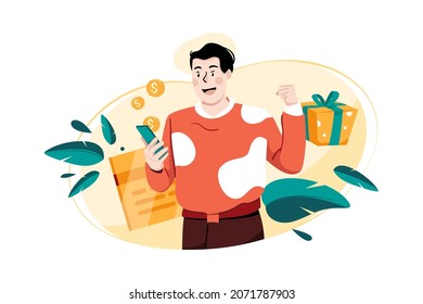 Customer loyalty Illustration concept. Flat illustration isolated on white background.
