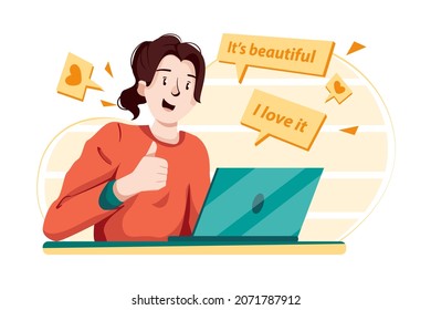 Concepto de Ilustración de lealtad al cliente. Ilustración plana aislada en fondo blanco.