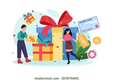 Customer Loyalty Illustration concept. Flat illustration isolated on white background.