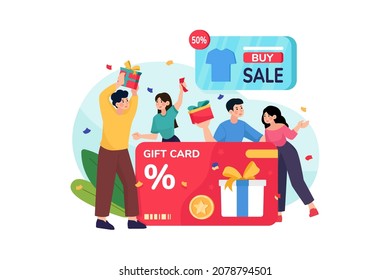 Concepto de Ilustración de Lealtad del Cliente. Ilustración plana aislada en fondo blanco.