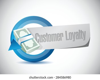 customer loyalty money cycle sign concept illustration design over white