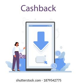 Customer loyalty online service or platform. Marketing program development for client retention. Idea of communication with customers. Online cashback. Flat vector illustration