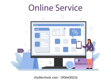 Customer loyalty online service or platform. Marketing program development for client retention. Idea of communication with customers. Flat vector illustration
