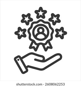 Customer Loyalty Outline Icon Vector Illustration