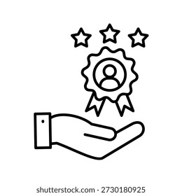 Customer Loyalty Outline Icon Vector Illustration