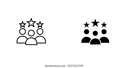 Customer loyalty outlined and solid icon vector collection.