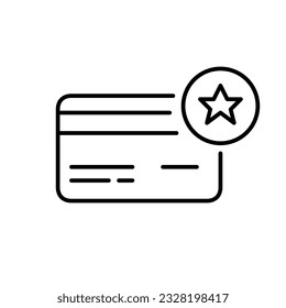 Customer loyalty program member card. Bonus points rewards. Pixel perfect, editable stroke