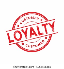 Customer loyalty red rubber stamp on white background. vector