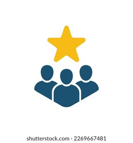 customer loyalty or retention icon with star. concept of positive testimonial for great effective business. flat style trend modern membership logotype graphic design web element isolated on white