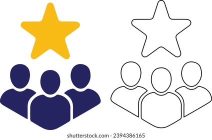 Customer loyalty or retention icon with star. concept of positive testimonial for great effective business. flat style trend modern membership logotype graphic design web element