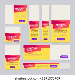 Customer loyalty special offer web banner design template. Vector flyer with text space. Advertising placard with customized copyspace. Printable poster for advertising