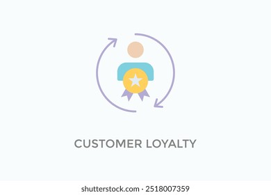 Icono de Vector de lealtad Cliente o ilustración de logotipo