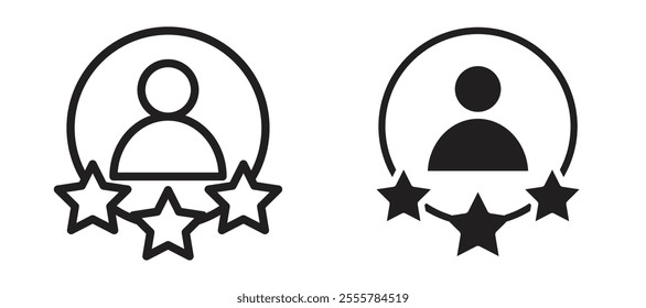 Customer loyalty vector icon set in black color.