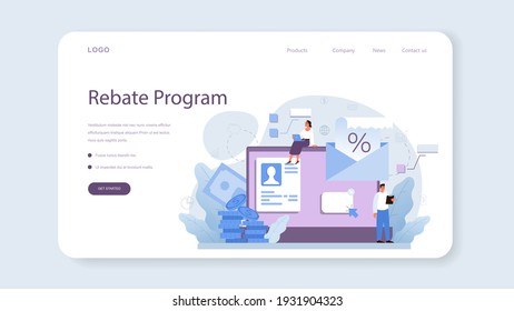 Customer loyalty web banner or landing page. Marketing program development for client retention. Idea of communication and relationship with customers. Flat vector illustration