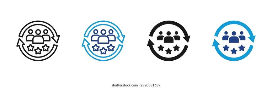 Customer Loyalty Web icon with multiple style collection
