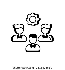 Icono de glifo de gestión de Clientes, Ilustración vectorial