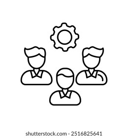 Icono de esquema de gestión de Clientes, Ilustración vectorial