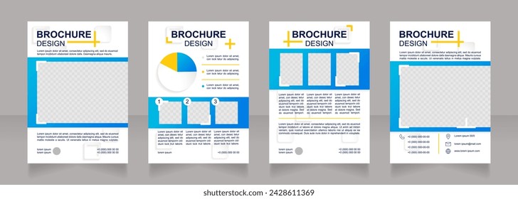Customer market segmentation blank brochure design. Template set with copy space for text. Premade corporate reports collection. Editable 4 paper pages. Arial Bold, Regular fonts used