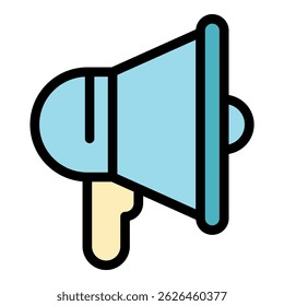 Customer megaphone icon. Outline customer megaphone vector icon color flat isolated