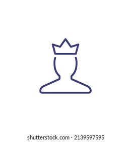Customer membership client crown icon. VIP member king pictogram stroke person membership premium service