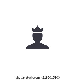 Icono de corona de cliente de pertenencia a cliente. Servicio premium de membresía de miembro VIP king pictograma persona