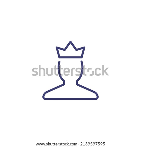 Customer membership client crown icon. VIP member king pictogram stroke person membership premium service