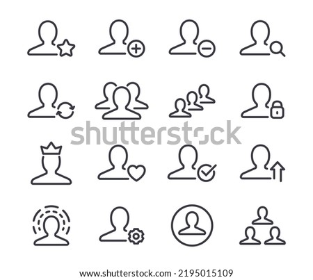 Customer membership client VIP icon. Member pictogram person service vector icon set