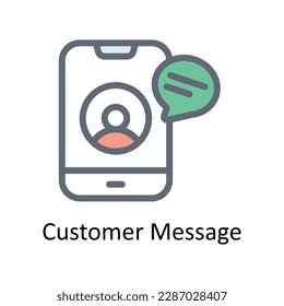 Customer Message Vector  Fill outline Icons. Simple stock illustration stock