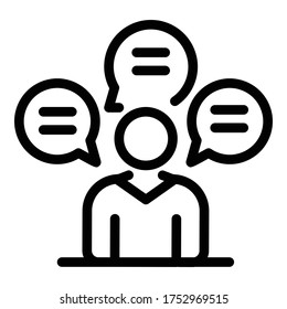 Customer messages icon. Outline customer messages vector icon for web design isolated on white background
