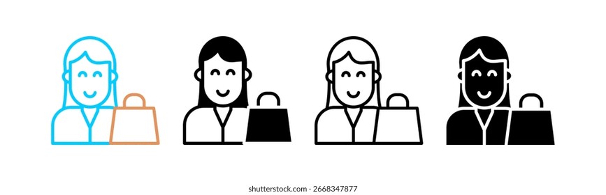 Customer Multi style icon in line color, mixed, lineal color, glyph, line.