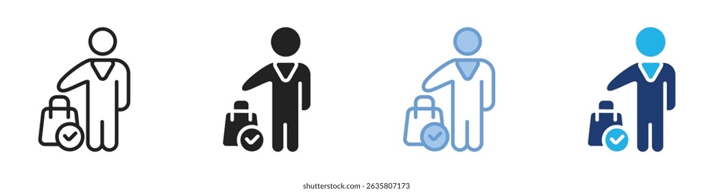 Cliente multi estilo. Conjunto de iconos de ilustración simple.