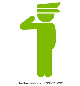 Customer Officer vector icon. Style is flat symbol, eco green color, rounded angles, white background.