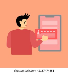 Customer online review rating and feedback illustration