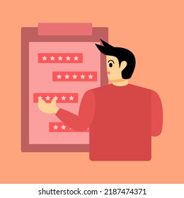 Customer online review rating and feedback illustration