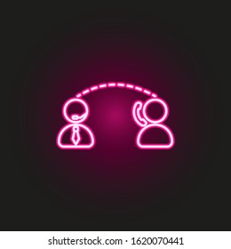 Customer and operator dialogue neon style icon. Simple thin line, outline vector of telecommunication icons for ui and ux, website or mobile application