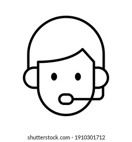 Customer, operator, service, support, face icon vector image. Can also be used for shopping and ecommerce. Suitable for use on web apps, mobile apps and print media.