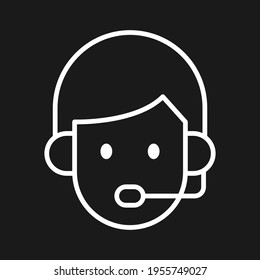 Cliente, operador, servicio, soporte, imagen vectorial de icono facial. También se puede usar para comprar y para el ecommerce. Idóneo para aplicaciones web, aplicaciones móviles y medios impresos.