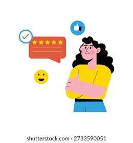 Ilustración vectorial de Opinión del Cliente. Archivo EPS 10		