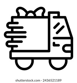 Customer order delivery icon outline vector. Surprise fast transportation. Birthday gift shipment