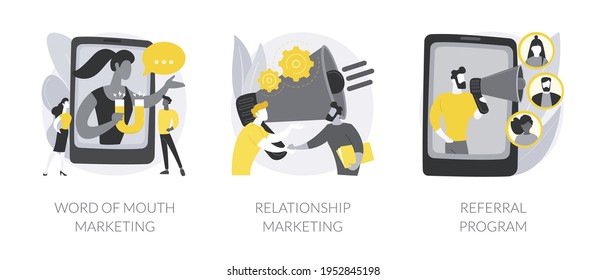 Customer oriented marketing strategy abstract concept vector illustrations.