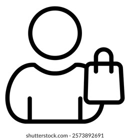 Customer Outline Icon Vector Illustration