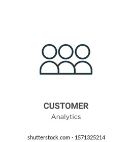 Customer outline vector icon. Thin line black customer icon, flat vector simple element illustration from editable business concept isolated on white background