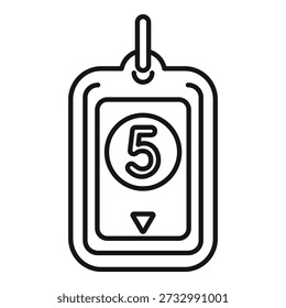 Customer pager receiving notification showing number five for restaurant waiting list
