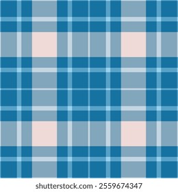 Customer pattern tartan check, quality vector textile plaid. Advertising fabric seamless texture background in cyan and light colors palette.