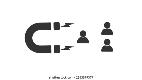 Customer people attract with magnet vector illustration in modern flat trendy design. vector illustration eps10.
