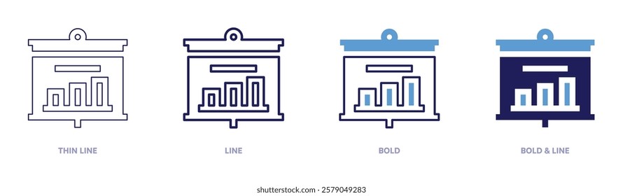 Customer personas icon in 4 different styles. Thin Line, Line, Bold, and Bold Line. Duotone style. Editable stroke.