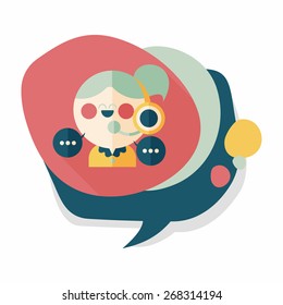 customer phone service flat icon with long shadow,eps10