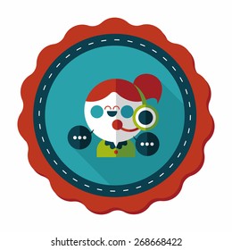 customer phone service flat icon with long shadow,eps10