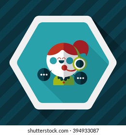 customer phone service flat icon with long shadow,eps10